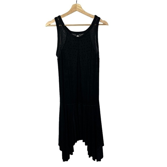 Free People Lace Embossed Polka Dot Asymmetrical Hem Dress S - Picture 2 of 6